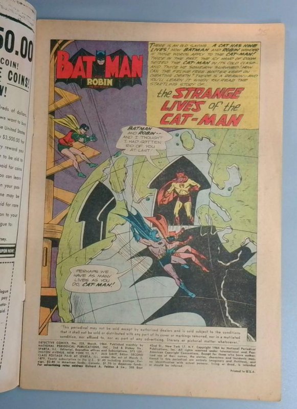 Detective Comics #325 VG+ Early Cat-Man DC Comics, 1964 JR1