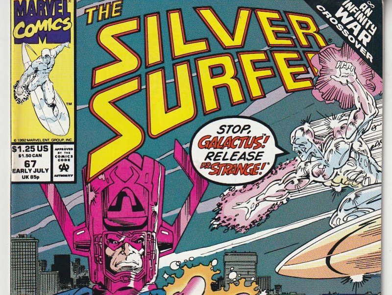 Silver Surfer(vol. 2) # 67   INFINITY WAR TIE IN !
