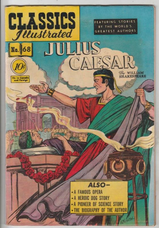 Classic Comics #68 (Feb-50) FN- Mid-Grade Julius Ceaser, Brutus