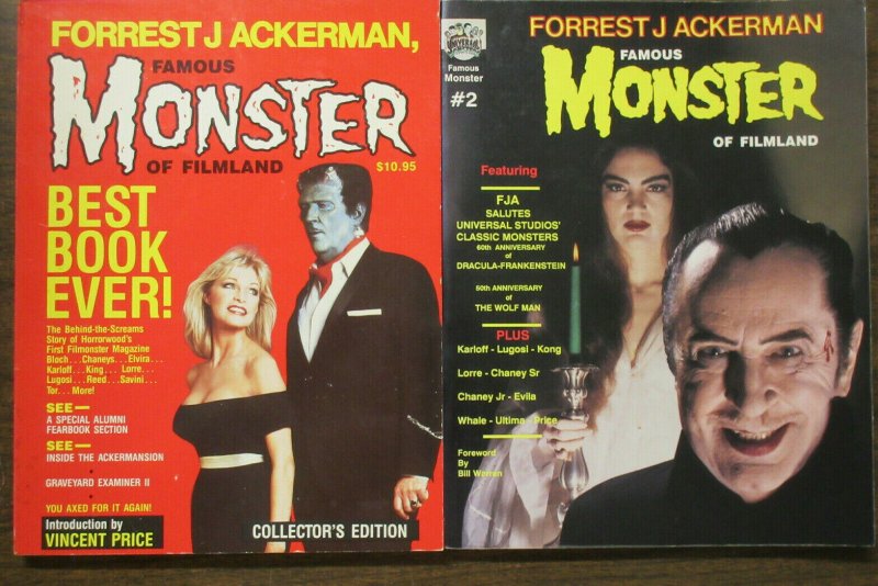 Forrest J Ackerman Famous Monster of Filmland Collector's Edition Book #1 + 2