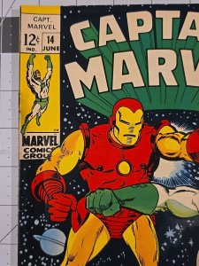 Captain Marvel #14 ?-Iconic cover art by Frank Spring (Marvel Comics June 1969)