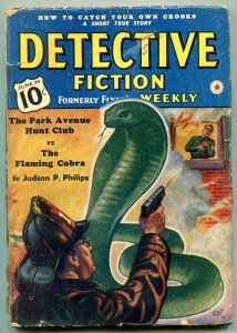Detective Fiction Weekly Pulp June 29 1940-Park Avenue Park Club v Flaming Cobra