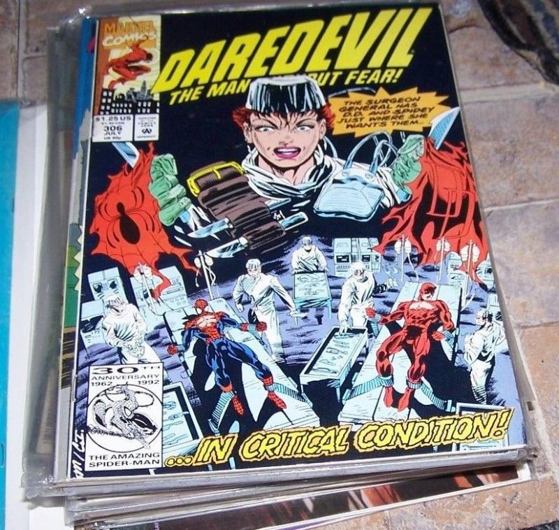  DAREDEVIL COMIC # 306 marvel  1992  spiderman SURGEON GENERAL 