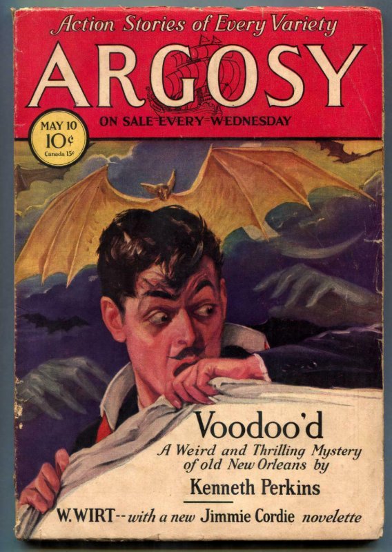 Argosy Pulp May 19 1930- VooDoo'd- Jimmie Cordie VG