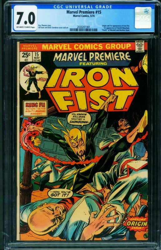 Marvel Premiere #15 CGC 7.0 First Appearance of IRON FIST comic book 2030201001