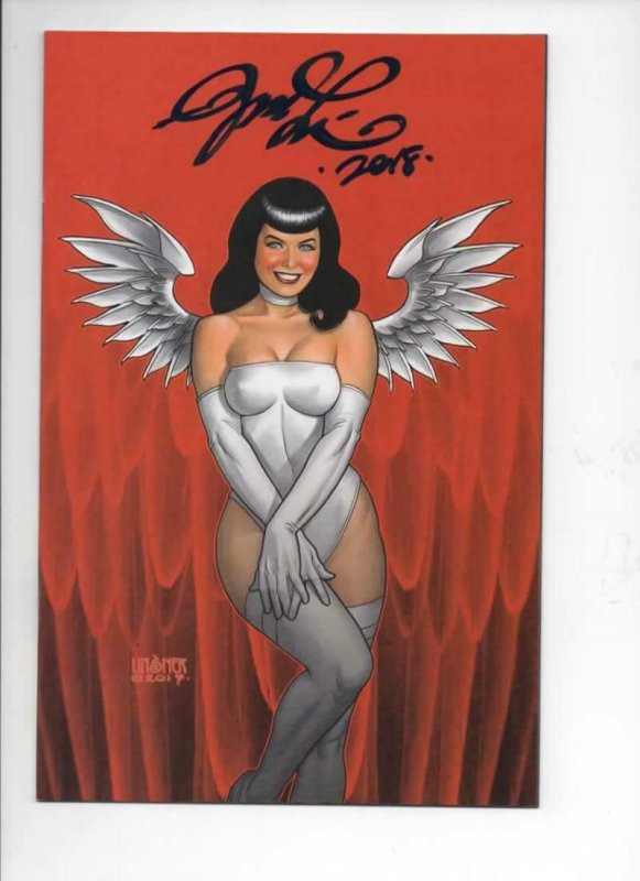 BETTIE PAGE #3 E, VF/NM, Signed by Joseph Linsner, 2017, Betty, Virgin Variant