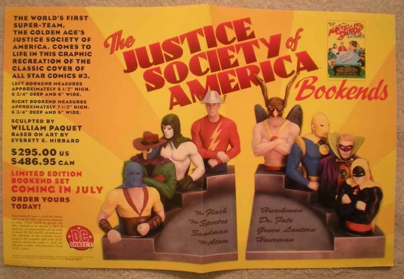 JUSTICE SOCIETY OF AMERICA BOOKEND Promo poster, Unused, more in our store 