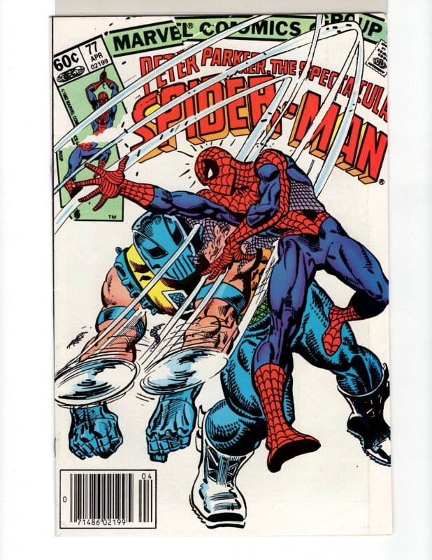 • The Spectacular Spider-Man #77 (1983) Gladiator! Newsstand Ed / NSC•NCA11