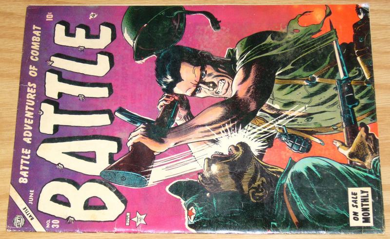 Battle #30 VG+ june 1954 - Adolf Hitler suicide story - world war 2 WWII atlas