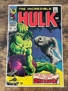 The Incredible Hulk #104 (1968). VG+. Hulk v. Rhino.