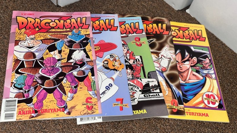 Dragon Ball Z Viz Comics Part 4 Lot, Complete Run of Issues 6 7 8 9 10 Goku