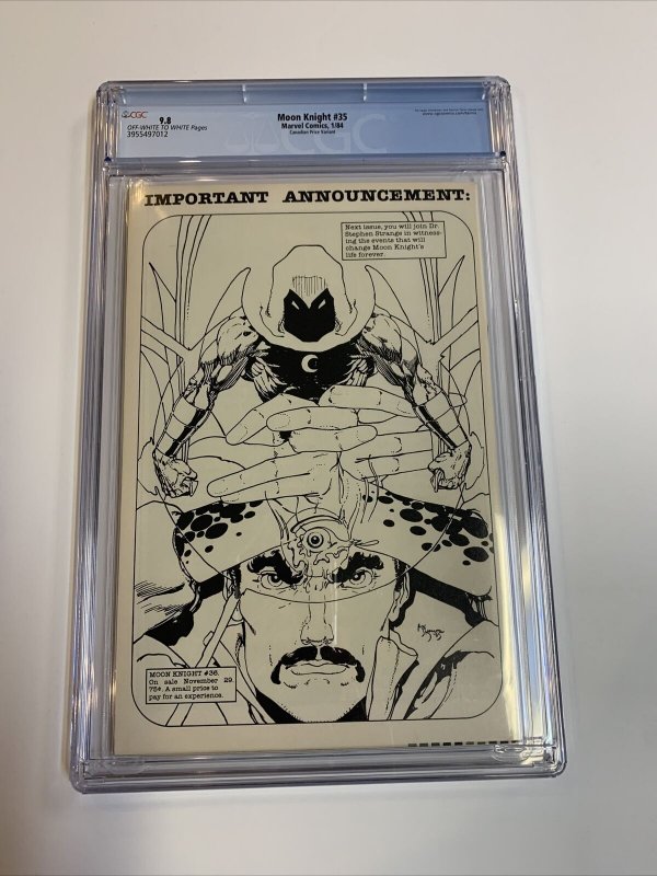 Moon Knight (1984) # 35 (CGC 9.8) CPV Canadian Price Variants | Census=2