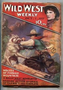 WILD WEST WEEKLY-Oct 1 1927-Billy West-Jim Hazel-Rare Pulp Magazine