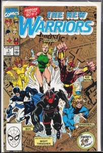 The New Warriors #1 Second Print Cover (1990) New Warriors