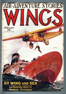 WINGS FEB 1928-SECOND ISSUE-RARE AVIATION PULP VG/FN