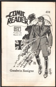 Comic Reader #104 1974-Enemy Ace cover by Frank Thomas-Archie Goodwin resigns...
