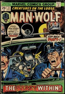 Creatures on the Loose #31 (1974) VG-