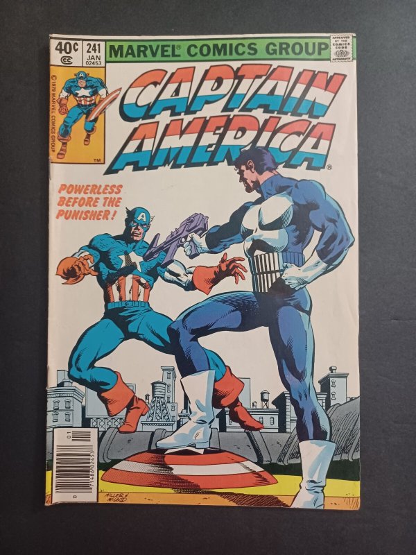 Captain America #241 newsstand - 1st Cap vs Punisher - Frank Miller - 1980 - FN