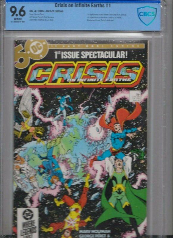 CRISIS ON INFINITE EARTHS #1 CGC 9.6 WHITE DC 4/85    MAJOR KEY