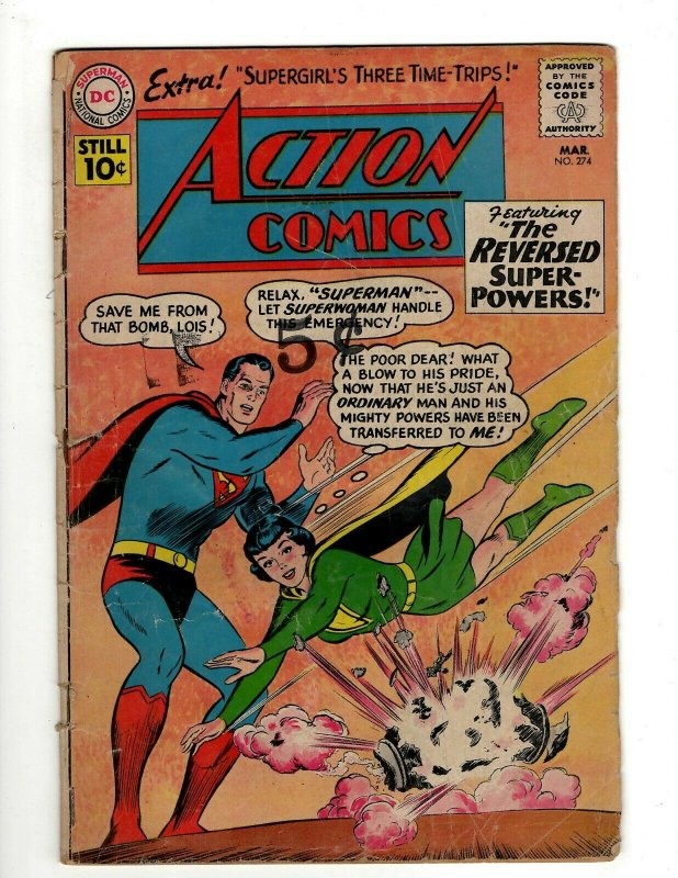 Action Comics # 274 VG DC Comic Book Superman Batman Green Lantern Flash KD1