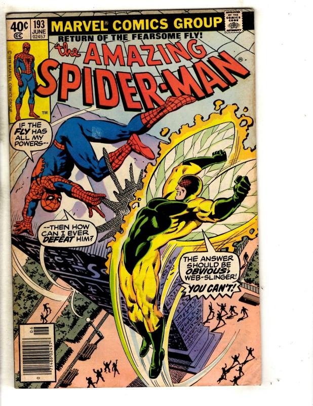 Amazing Spider-Man # 193 FN Marvel Comic Book Goblin Rhino Vulture Elektro JG9