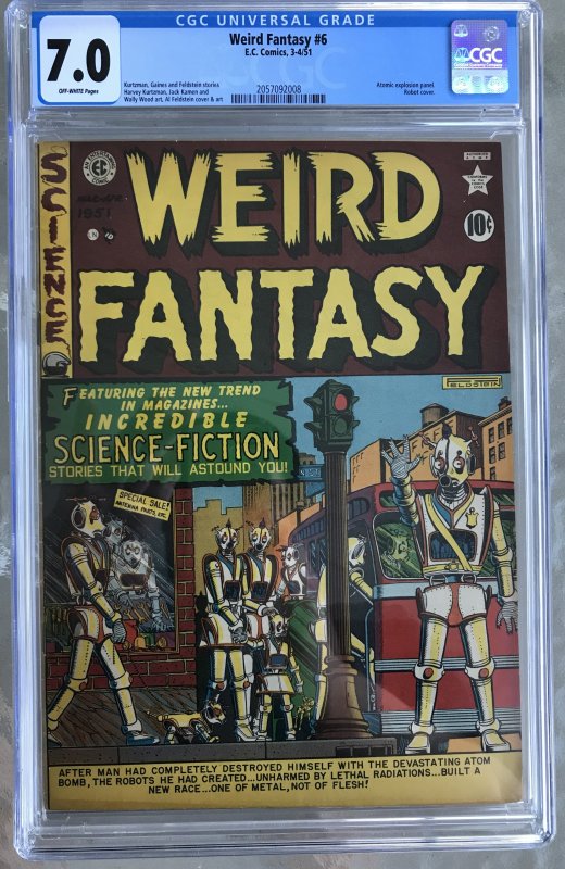 Weird Fantasy #6 (1951) CGC 7.0 -- Atomic explosion panel; Robot cover; EC