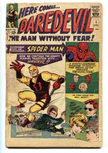 Daredevil #1 comic book-marvel Origin Issue-key-1964-P/FR