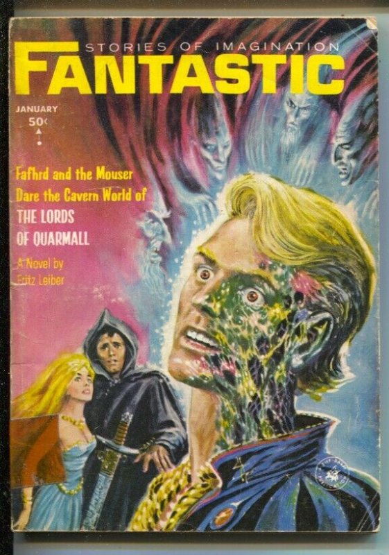 Fantastic 1/1964-Ziff-Davis-EMSH horror face melt cover art-pulp thrills-Frit... 