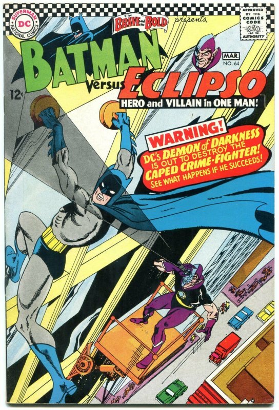 Brave and the Bold #64 1966- Batman- Eclipso- DC Silver Age VF