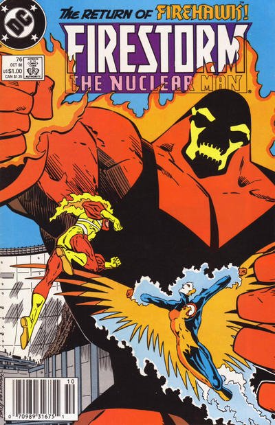 Firestorm, the Nuclear Man #76 (Newsstand) FN ; DC | Firehawk John Ostrander