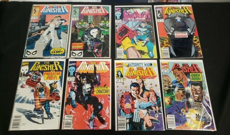 PUNISHER 8PC (VF) ISSUES #27-28, 46, 48-49, 51-52, & 56, TAKES ON NAVY 1990-92