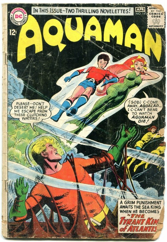 AQUAMAN #14 1964--AQUALAD--DC SILVER AGE-reading copy