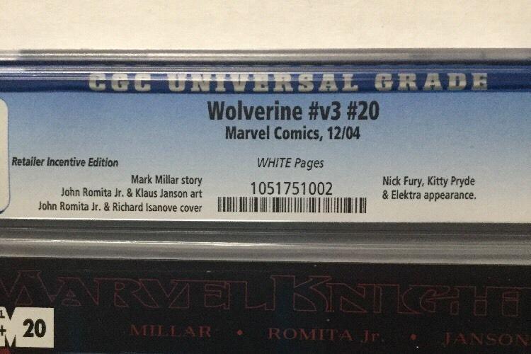 Wolverine 20 Retailer Incentive Edition Cgc 9.6 White Pages