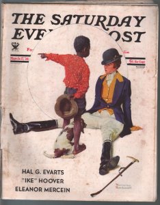 Saturday Evening Post  3/17/1934-Rockwell cover-complete magazine-G