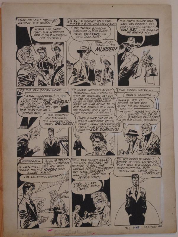 JOE KUBERT original art, ALL NEW COMICS #12 pg 4, 15x 20,1946, Bombs of Diamonds