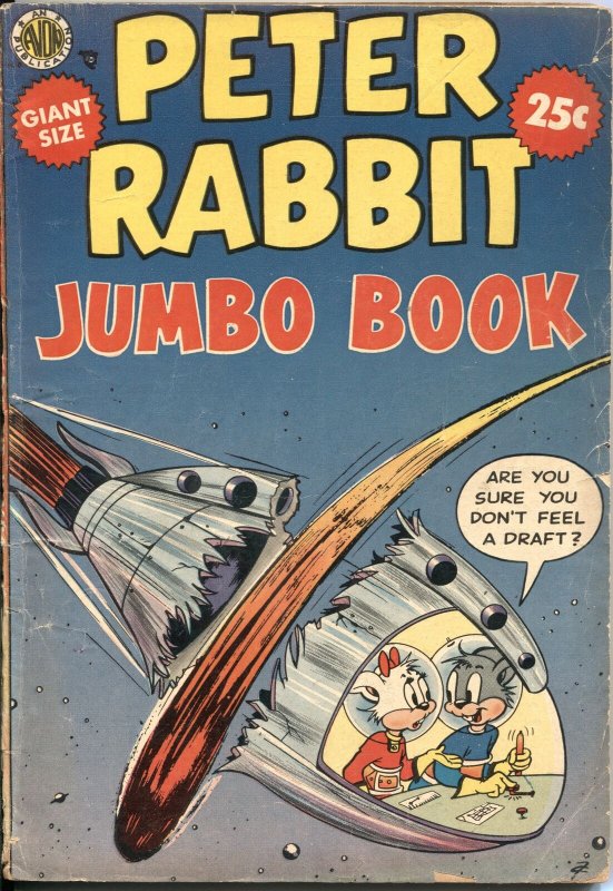 PETER RABBIT JUMBO BOOK-1954-AVON-SPACE MOUSE-JESSE JAMES-ER KINSTLER ART-RARE