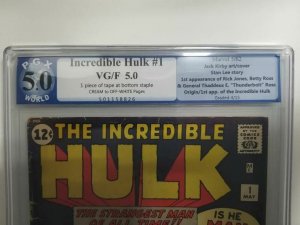 The Incredible Hulk #1 - 1962 Marvel - PGX 5.0 (VG/FN); Origin of the Hulk