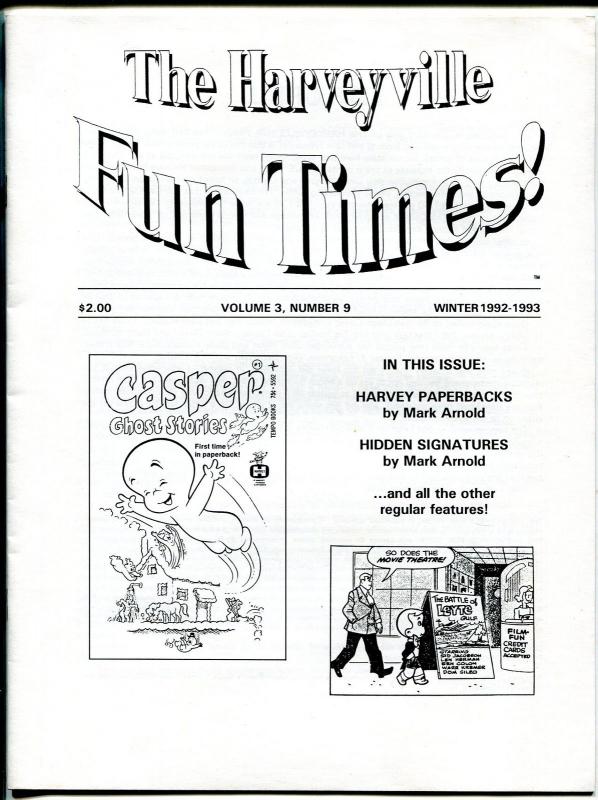 Harveyville Fun Times-Winter 1992-Richie Rich-Little Audrey checklist-VF/NM