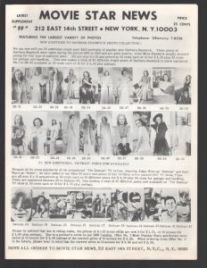 Movie Star News Mail Order Sales Catalog Supplement #FF 1960's-Irving Klaw-8 ...
