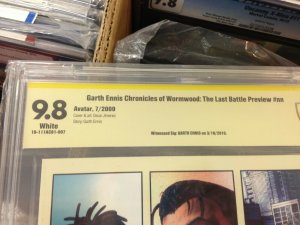 Chronicles of Wormwood: The Last Battle Preview CBCS 9.8 signed by Garth Ennis