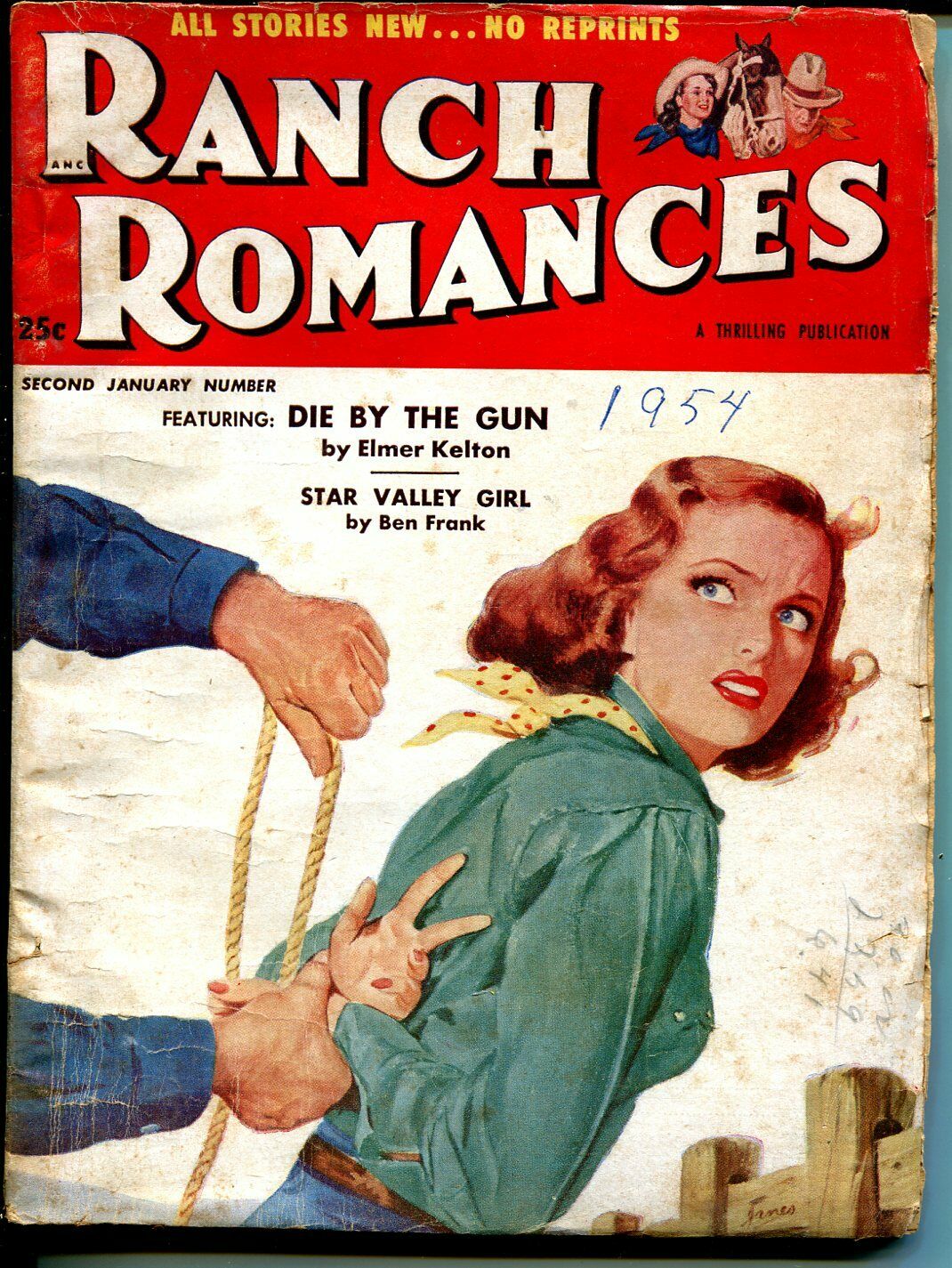 Ranch Romances Thrilling Bondage Cover Elmer Kelton Story Vg