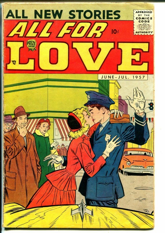 All For Love #2 1957-Prize-provocative-Joe Orlando-Jack Kirby art influence-VG