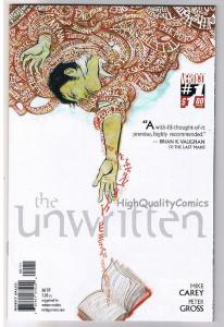 UNWRITTEN #1, NM+, Vertigo, Mike Carey, Peter Gross, 2009, comic