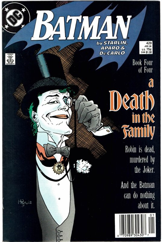 Batman #429 A Death in the Family, Newsstand  NM