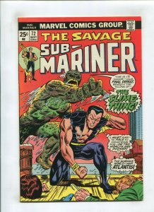 SUB MARINER #72 (7.0) *FISHERMAN* THE SLIME THING 1974