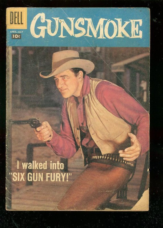 GUNSMOKE #8 1958-DELL COMICS-JAMES ARNESS TV PHOTO COVR G/VG