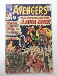 The Avengers #5 (1964) GD- Condition Cover detached top staple