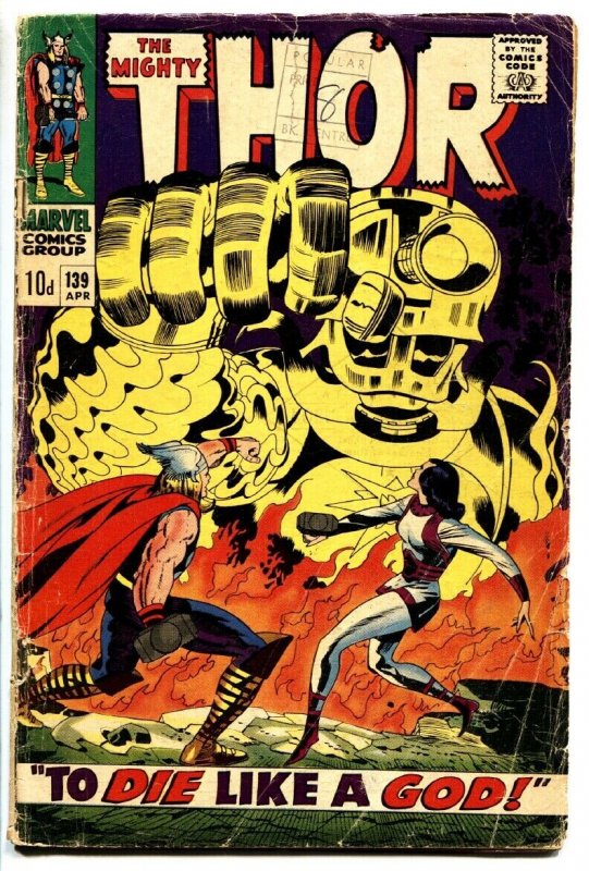 THOR #139 comic book UK pence variant-Marvel 1967 