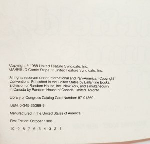 1988 Garfield Rounds Out Comic Strip Collection Vintage 1st Edition BCE 