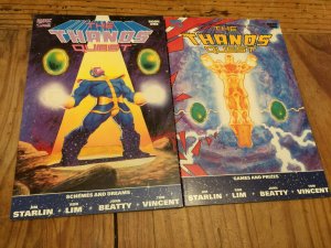 Thanos Quest 1 & 2   Complete Series Set Lot   Starlin   52 Pages Each